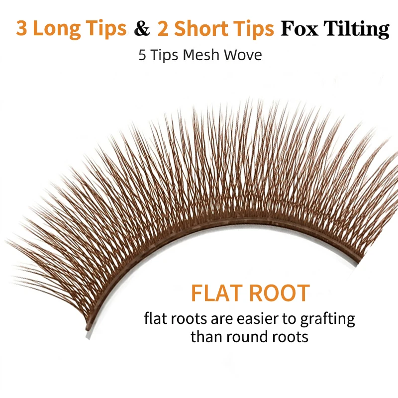 Фото Накладные ресницы Winky Beauty Brown Fox Yy Lash, премиум-класса, натуральные, мягкие, 0.07мм, высококачественные, Y-образные, новые, 12 рядов, для левой и правой глазной норки №4