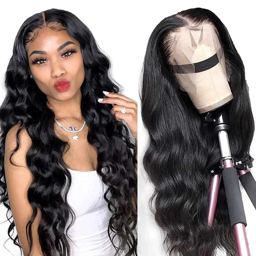 

Long Wave Synthetic Lace Front Wigs For Black Women Glueless Heat Resistant Long Natural Lace Wig Pre Plucked With Baby Hair Wig