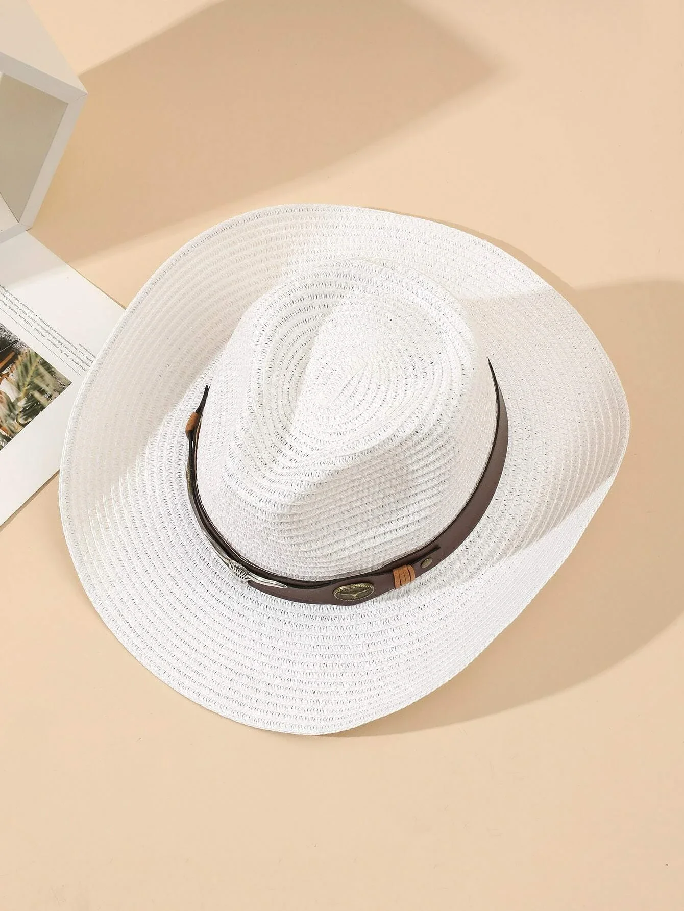 

Hats gorras sombreros capshat Cattle Head Decor Straw Hat beach