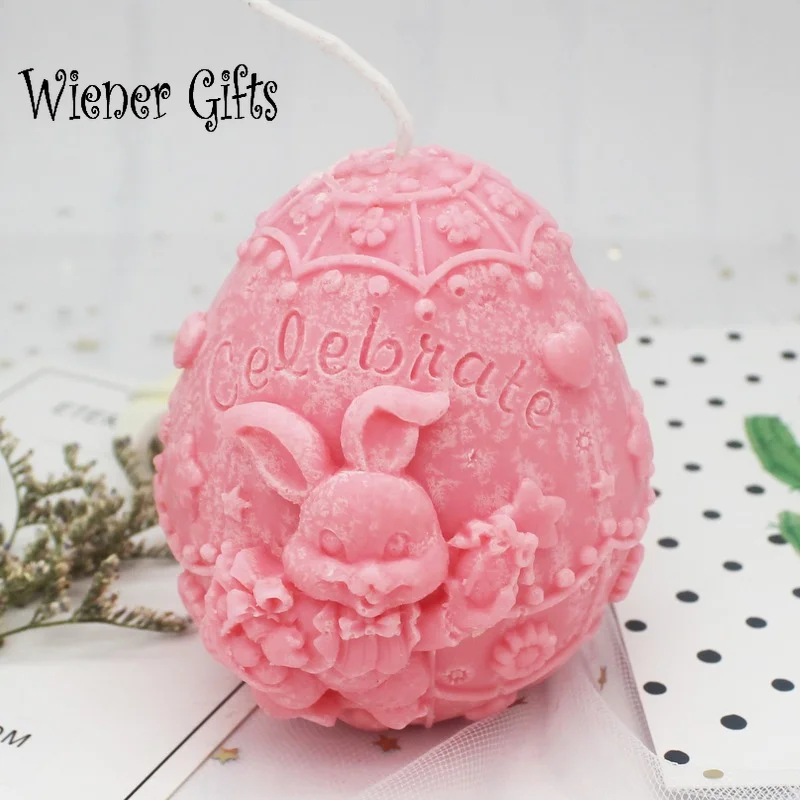 

Easter Egg Rabbit Pattern Candle Mold Aroma Plaster Crafts Mould Chocolate Candy DIY Decorating Candle Clay Craft Soap Mold