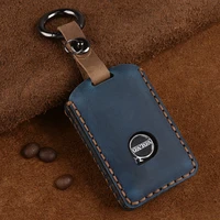 car key cover gearbox volvo engine key chain key bag first layer cowhide leather shell buckle suitable for volvo carmodification