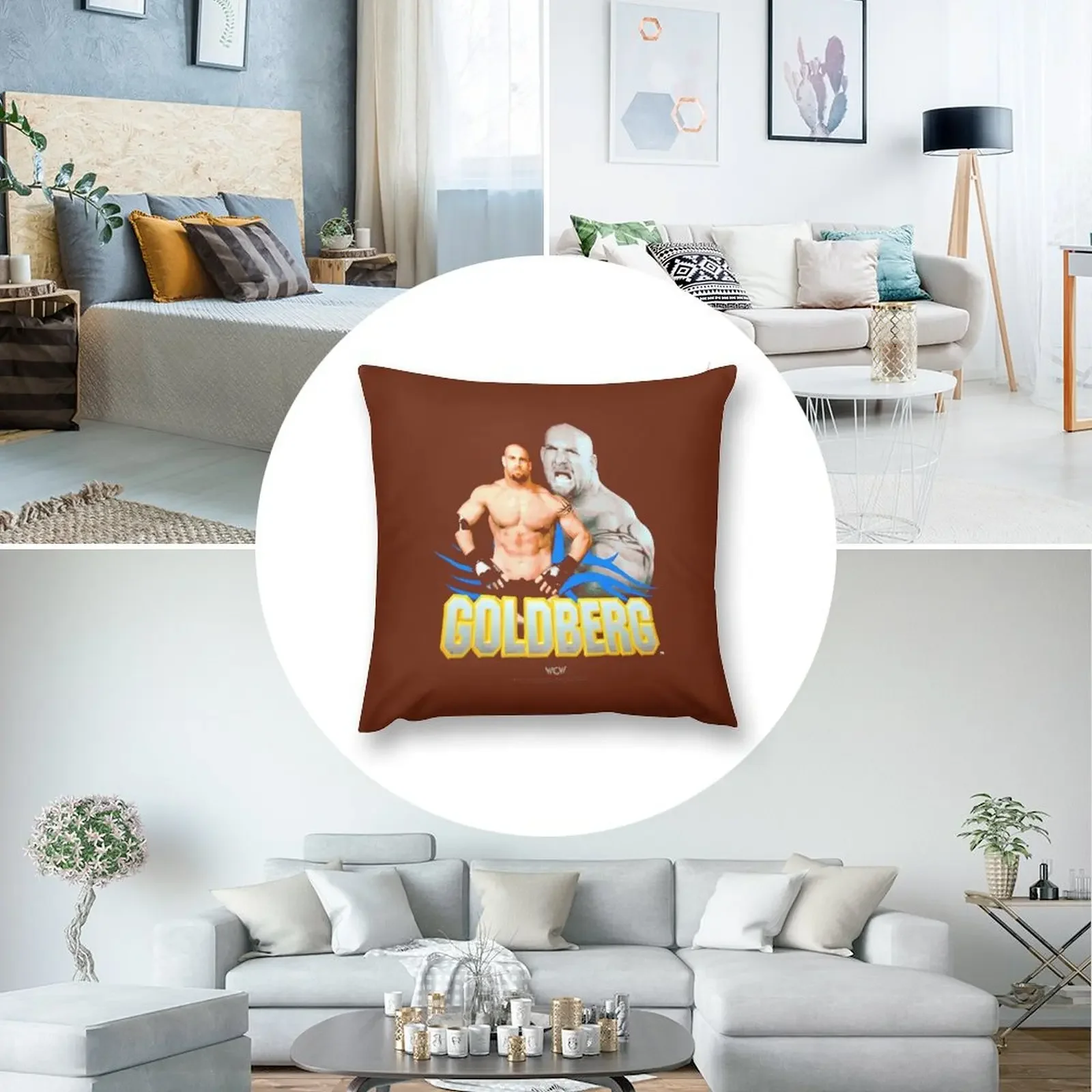 Классическая декоративная подушка Goldberg World Championship Wrestling 1998 года рождественская