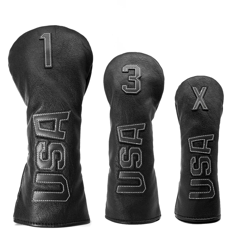 

USA Golf Wood Cover Headcover 3pcs/Set Velvet 1 3 X Fairway Driver Hybrid Golf Club Head Covers With Number Tag