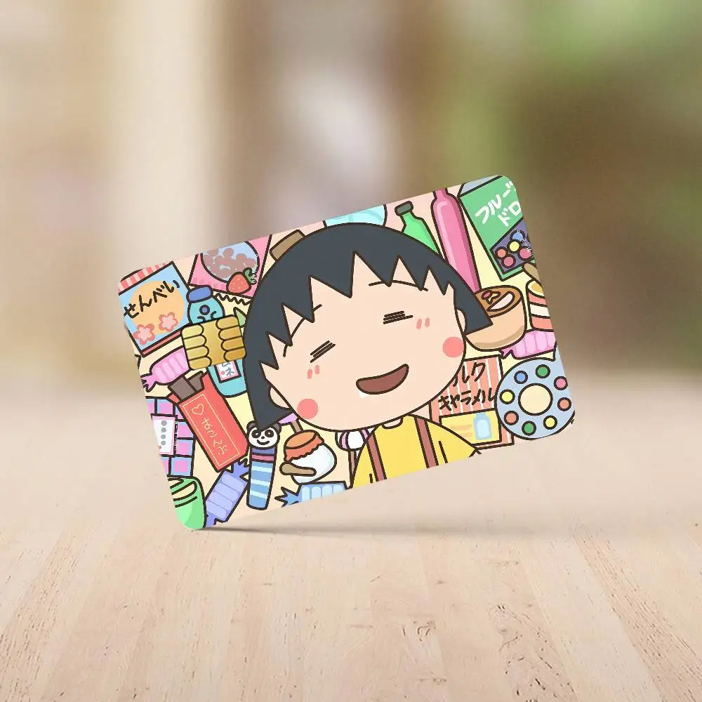 Фото Наклейки-скины для кредитных карт с персонажами C-Chibi M-Maruko C-Chan-S, декоративные защитные наклейки для банковских карт, 4 шт., защита от царапин, водонепроницаемые. №5
