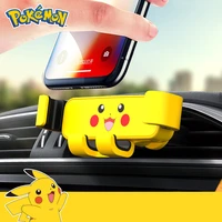 anime pok%c3%a9mon kawaii pikachu mobile phone car bracket air outlet navigation frame car on board supplies model gift