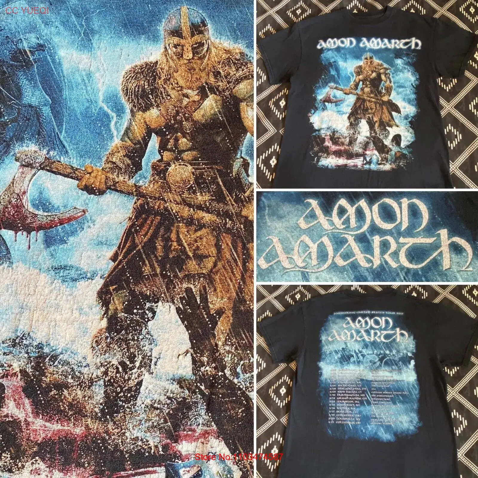 AMON AMARTH Jomsviking U S Tour 2017 футболка хлопок