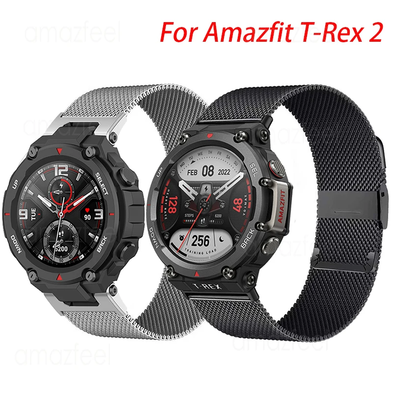 

Браслет металлический для смарт-часов Amazfit T-Rex 2, Воздухопроницаемый браслет из нержавеющей стали для Amazfit T-Rex Pro