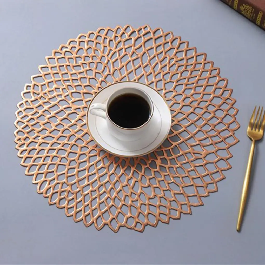 

Kitchen Decoration Round Coaster Insulation Table Mats Pads Plastic Table Placemat Non-slip Mats Coffee Tea Place Mats