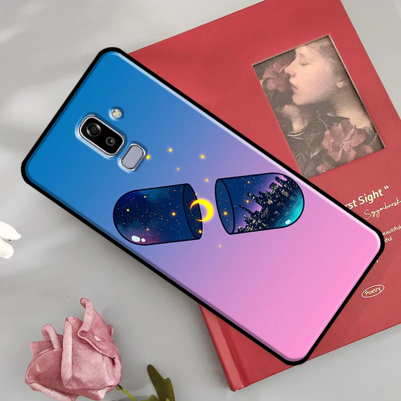 Moon Soda Tea Drink Chill Pill Case For Samsung Galaxy J8 A9 2018 A3 A5 J1 2016 J3 J5 J7 2017 A6 A8 J4 J6 Plus Back Cover