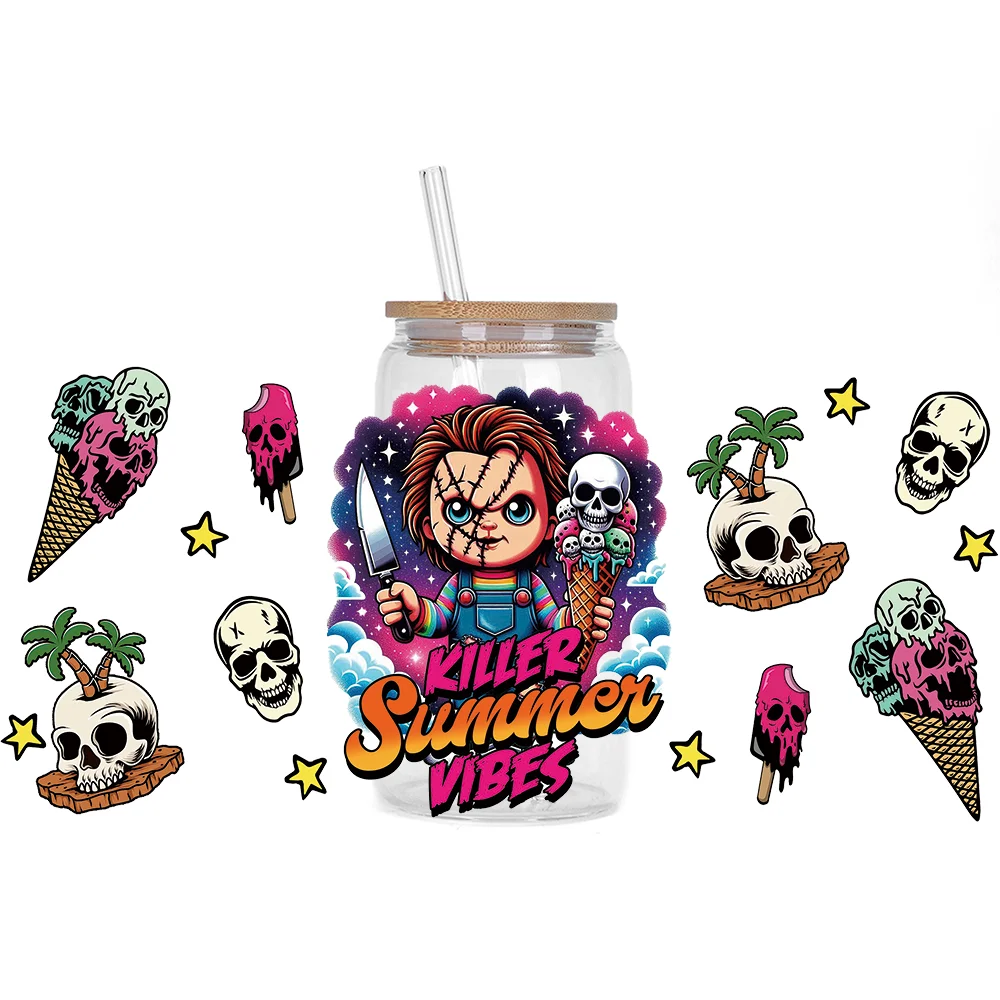 Серия фильмов ужасов Easy Peel водонепроницаемые наклейки сделай сам 3D переводы