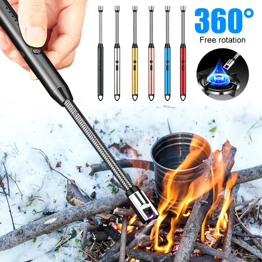 

Electric Arc Lighter Windproof Flameless Candle Lighter USB Rechargeable 360° Flexible For BBQ Gas Stove Candles Plasma Lighter