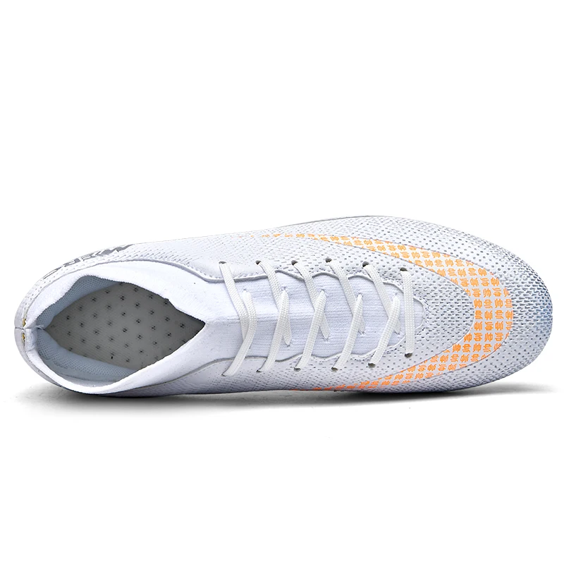 Men Professional FG/TF Soccer Shoes Non-Slip Long Spike Football Boots Young Kids High Ankle Cleats Grass Soccer Sneakers