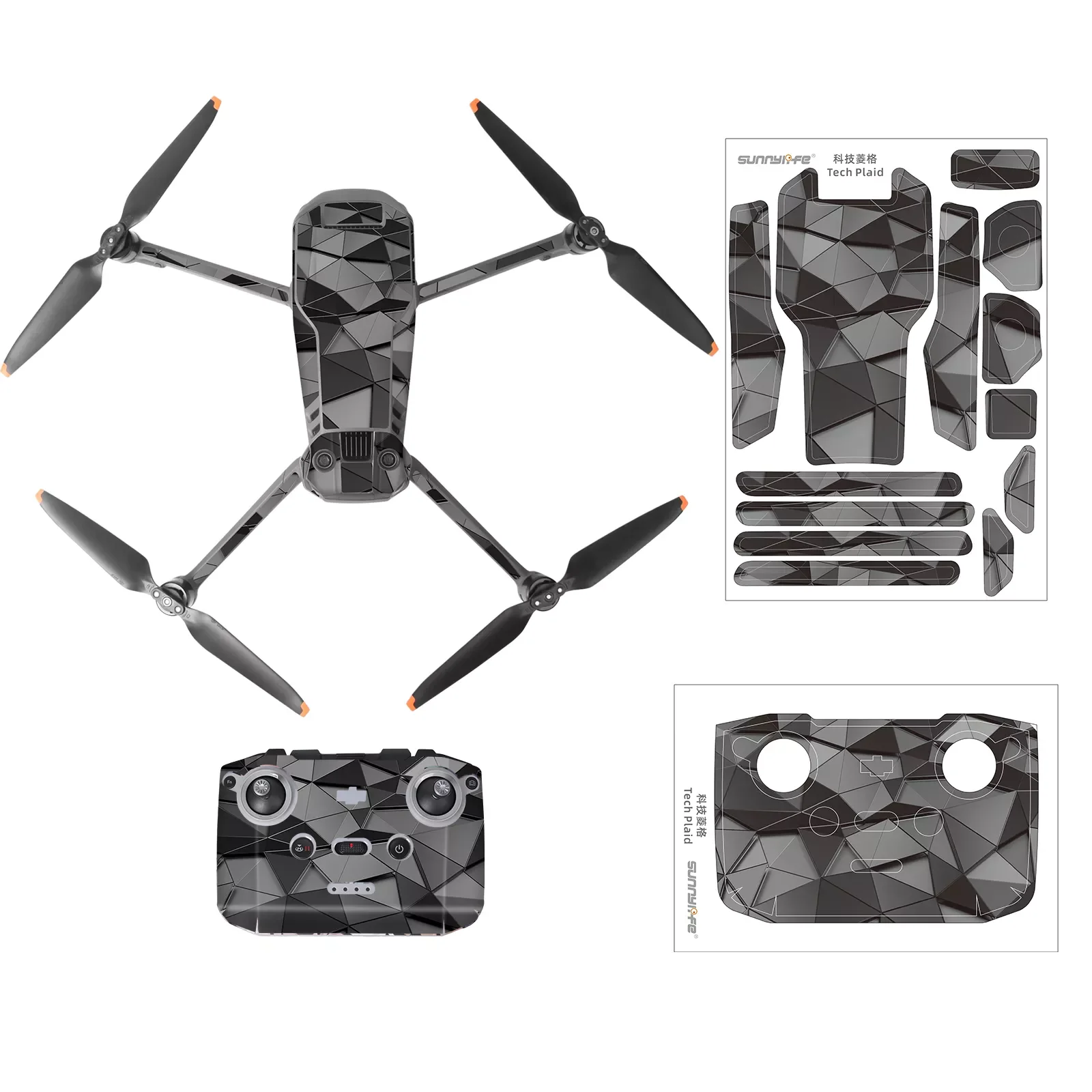 

3 Sticker Skin PVC Protective Stickers Drone Body Arm Remote Controller Decals for DJI Mavic 3 Drone Accessories