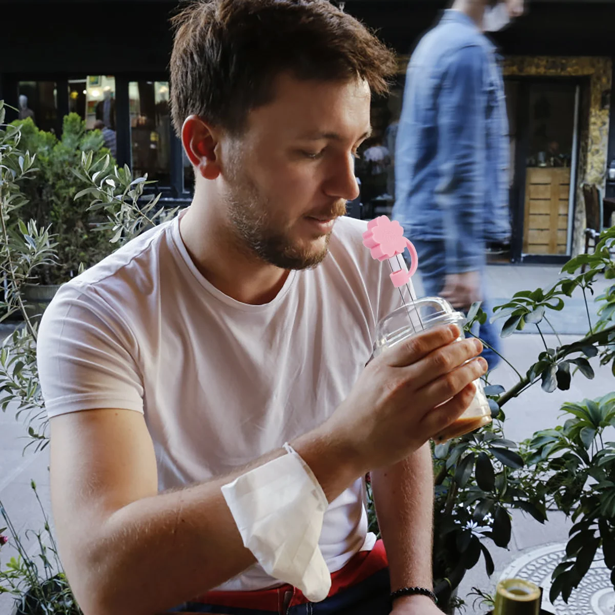 

Силиконовый протектор для напитков Lazy Straw Пылезащитная заглушка, красивый чехол для трубочек из нержавеющей стали