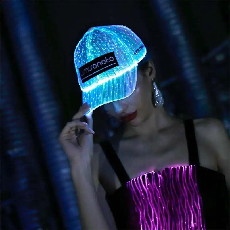 

Highlight Luminous Baseball Caps Steampunk Led Club Party Unisex Hats Luxury Designer APP Control Tiktok Hot Selling Accessories