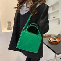 2022 new spring women shoulder bag trendy plaid pu leather crossbody bags fashion ladies handbags brand designer top handle bag