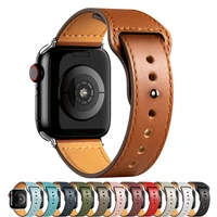 leather strap for apple watch band 44mm 45mm 41mm 40mm 42mm 38mm wristband correa bracelet iwatch series 3 4 5 6 se 7 accessorie