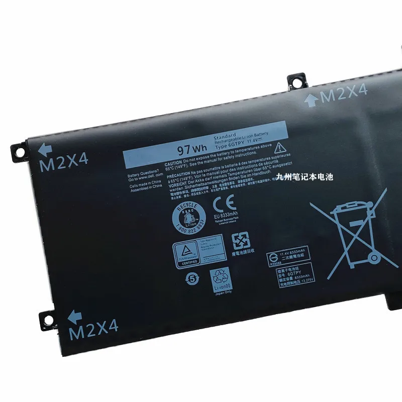 Новый аккумулятор для ноутбука 6GTPY DELL XPS 15 9570 9550 7590 Precsion 5530 5510 5520 M5520 M5510 M2X4
