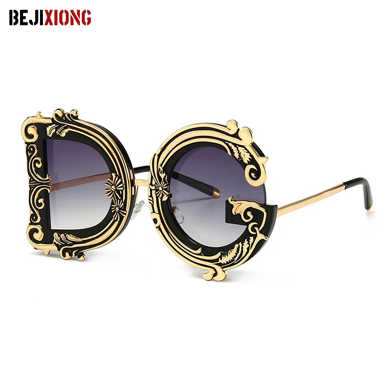 

Солнцезащитные очки в стиле барокко, Современная ретро-мода, уличная модель, солнцезащитные очки для подиума, Дизайнерские летние солнцеза...