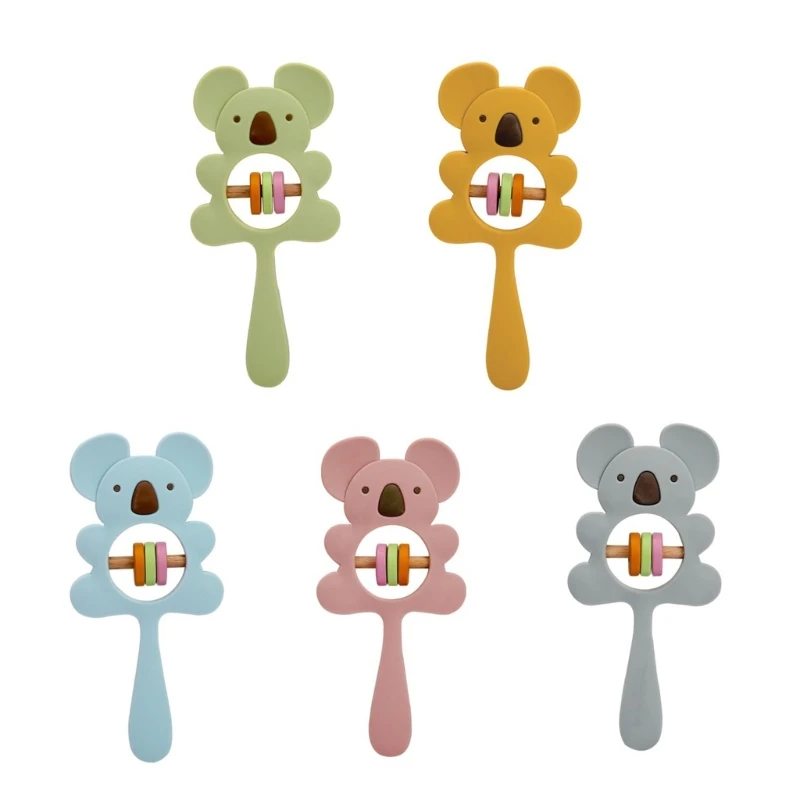 

Baby Wooden Rattle HandBells Toy Teething Toy for Hearing Sensory Stimulation Baby Teether Griping Toy Baby Shower Gift