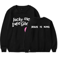 lucky me i see yhosts feel jesus is king kanye west print streetwear men women hip hop cotton sweatshirts rapper male pullover