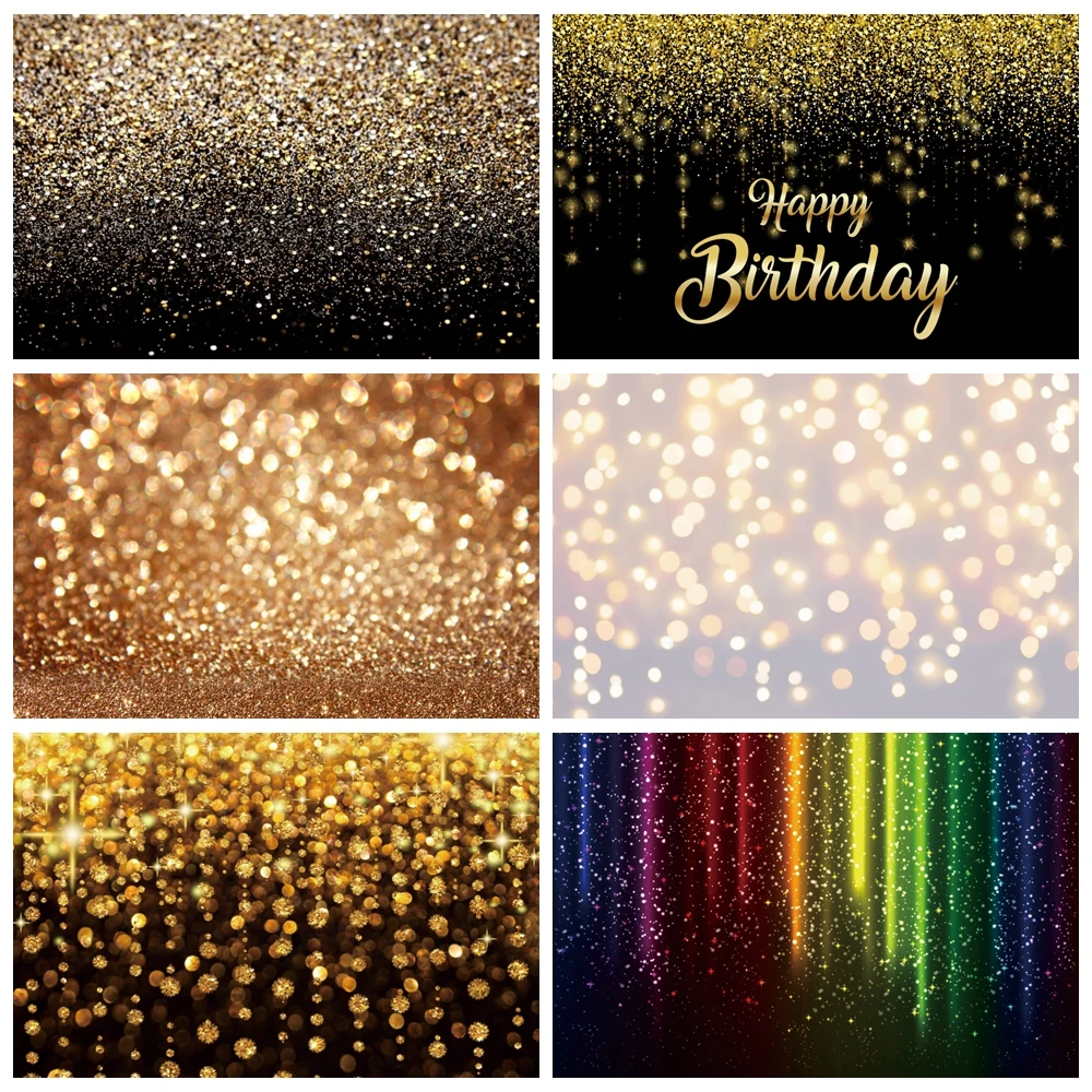 Черные золотые блестки Yeele светильник лый боке день рождения фотография