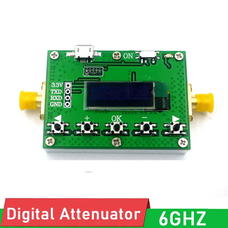 

DYKB LF 6Ghz RF Digital Attenuator 30DB step 0.25DB OLED display Pogrammable Attenuator Module FOR RF Ham Radio Amplifier