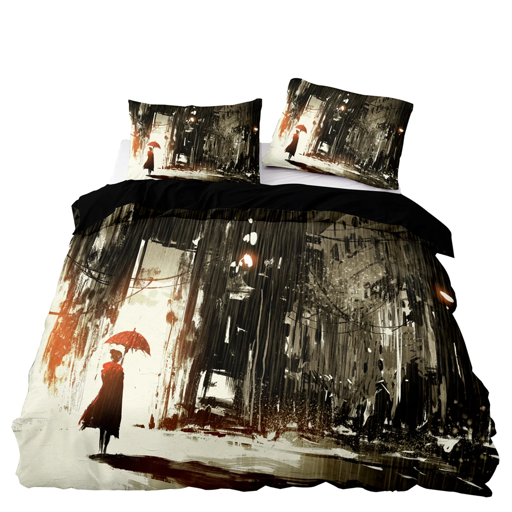 Комплект постельного белья с пододеяльником и наволочкой в абстрактном стиле |