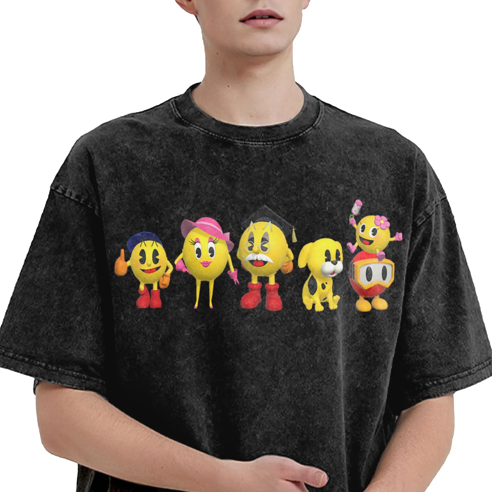 Фото Мужская футболка с принтом PAC Man Game Gamer, модные летние футболки PACMan, забавные свободные хлопковые футболки в стиле Y2K, подарок на день рождения №4