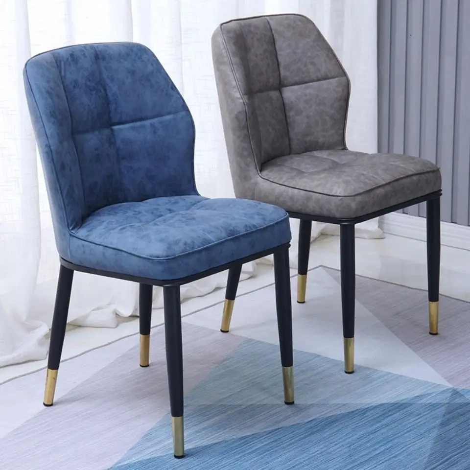 

Casual Fashion Light Luxury Home Chair Modern Hotel Dining Chair Open Airship Wrought Iron Cloth Dining Stool Furniture Chair