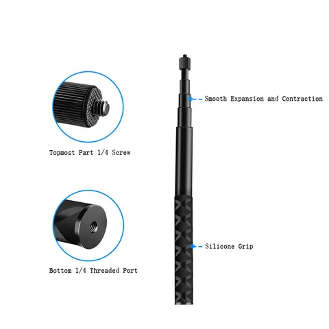ДIXSG Расширяемая алюминиевая селфи-палка для портативных видеокамер