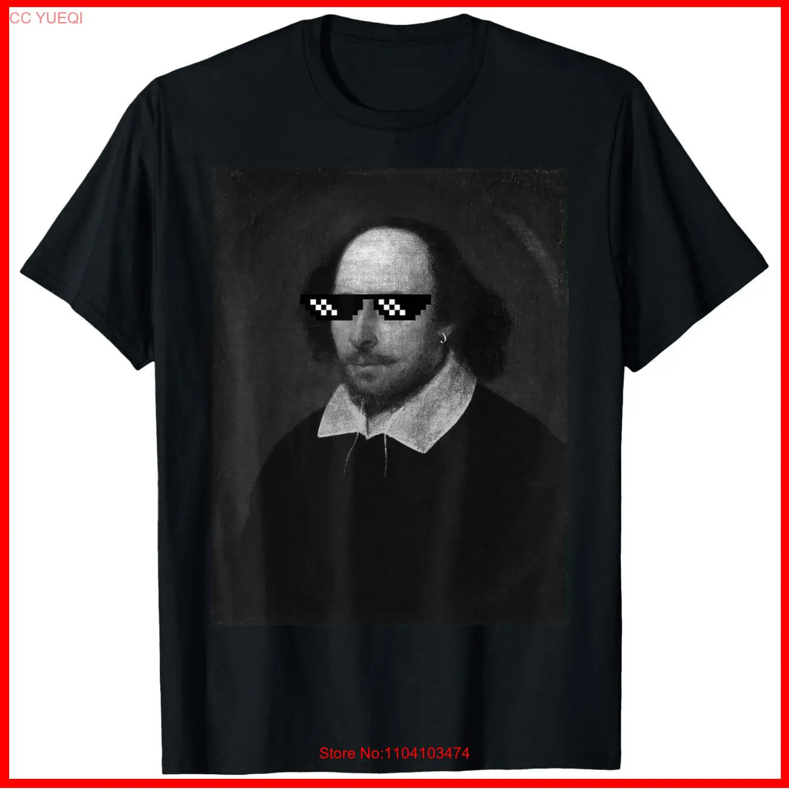 Черная хлопковая футболка William Shakespeare Funny Thug Life с надписью Meme S-5XL