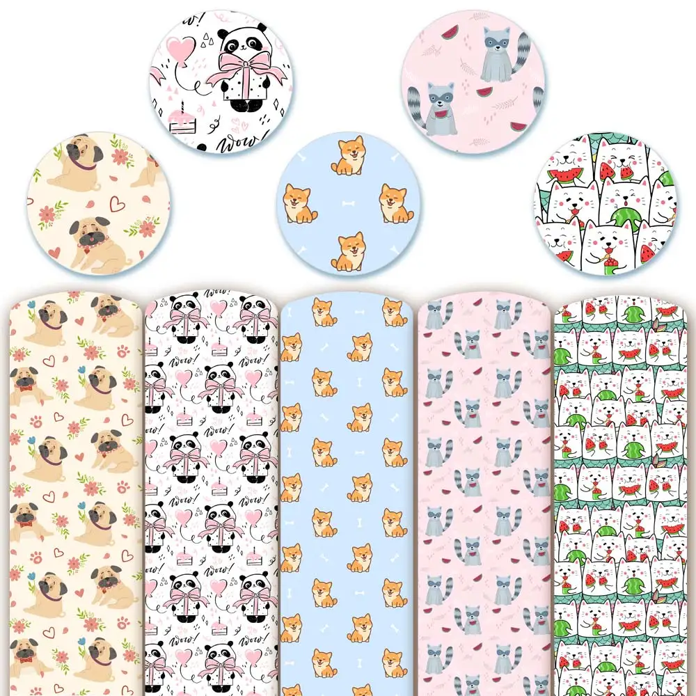 Ткань из искусственной кожи PU с мультяшными животными ткань для шитья