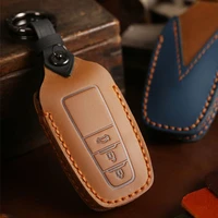 leather car key case for toyota prius chr c hr camry 2017 2018 2019 remote protect cover keychain bag auto accessory