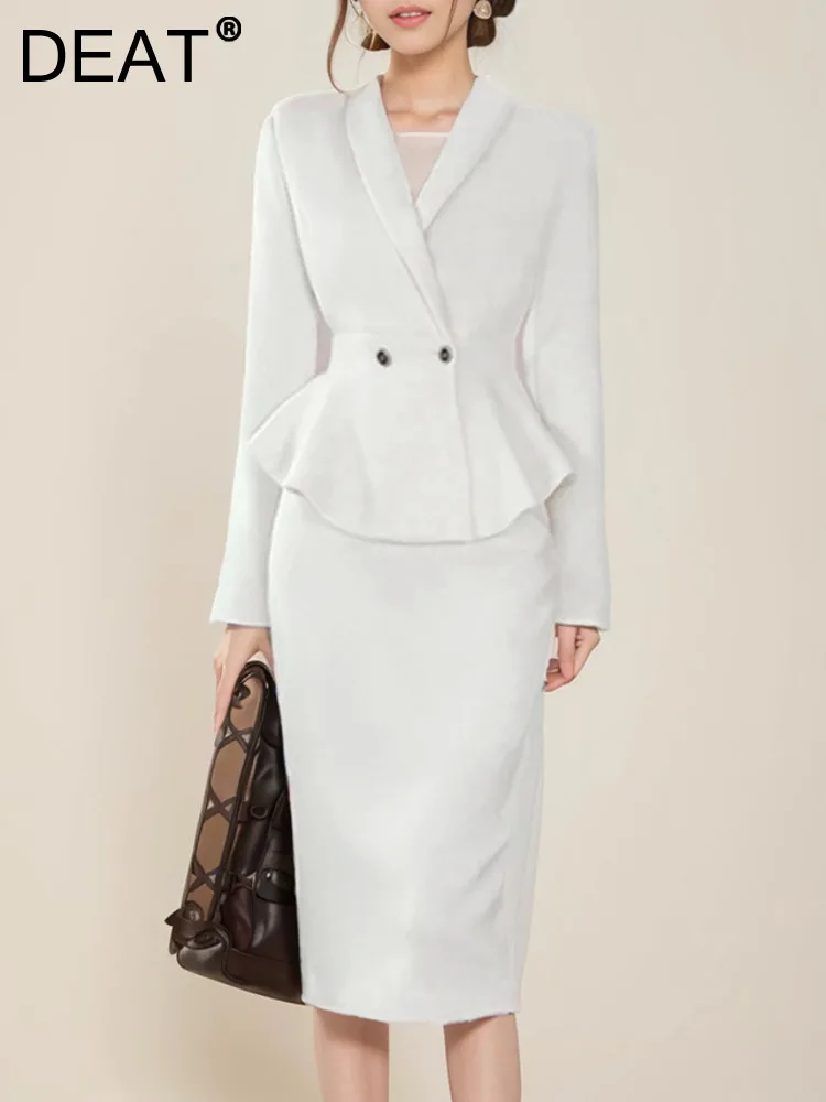 Женский костюм из двух предметов DEAT топ с оборками по краям и длинным рукавом