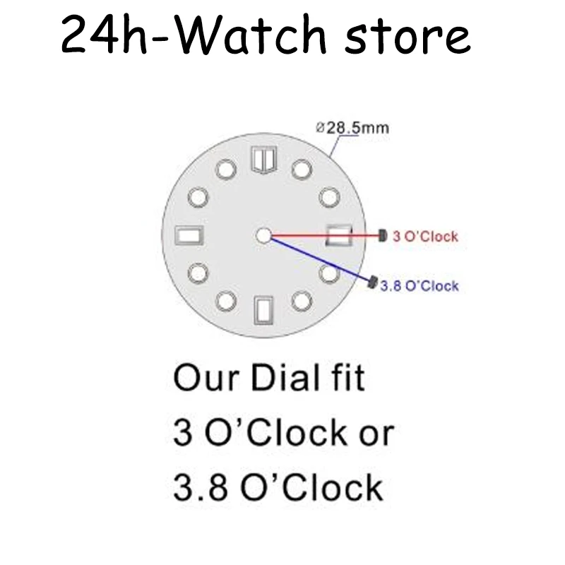 Watch modified accessories 28.5mm nh36 dial, suitable for assembling Japan nh35 movement Watch nh36 case Japan 4R36 Save the oce enlarge