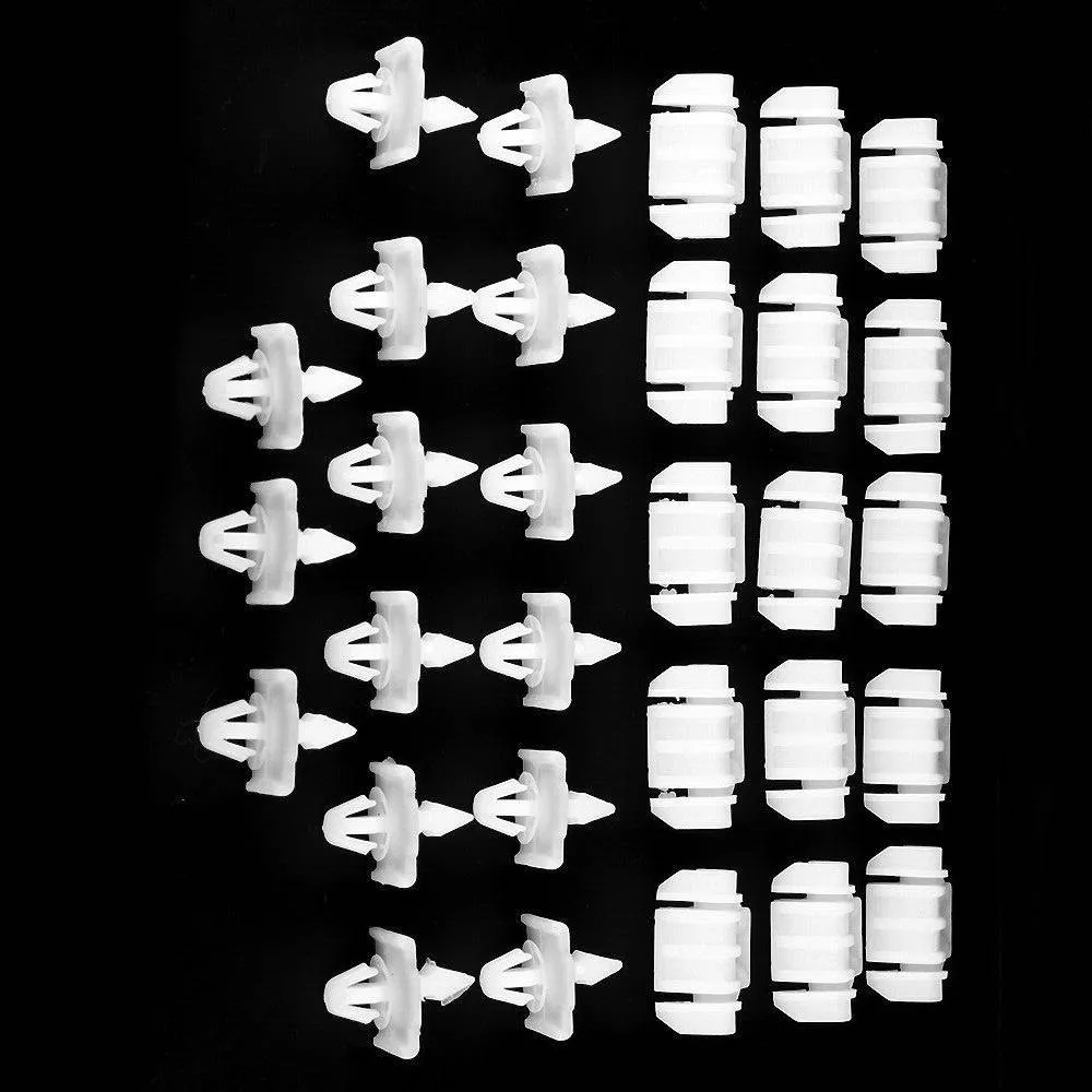 

30PCS Parts Brackets Clips Planking For Mercedes Sacco 190 W201 W124 A124 S124 Durable Retainer Fastener Clip Accessories White