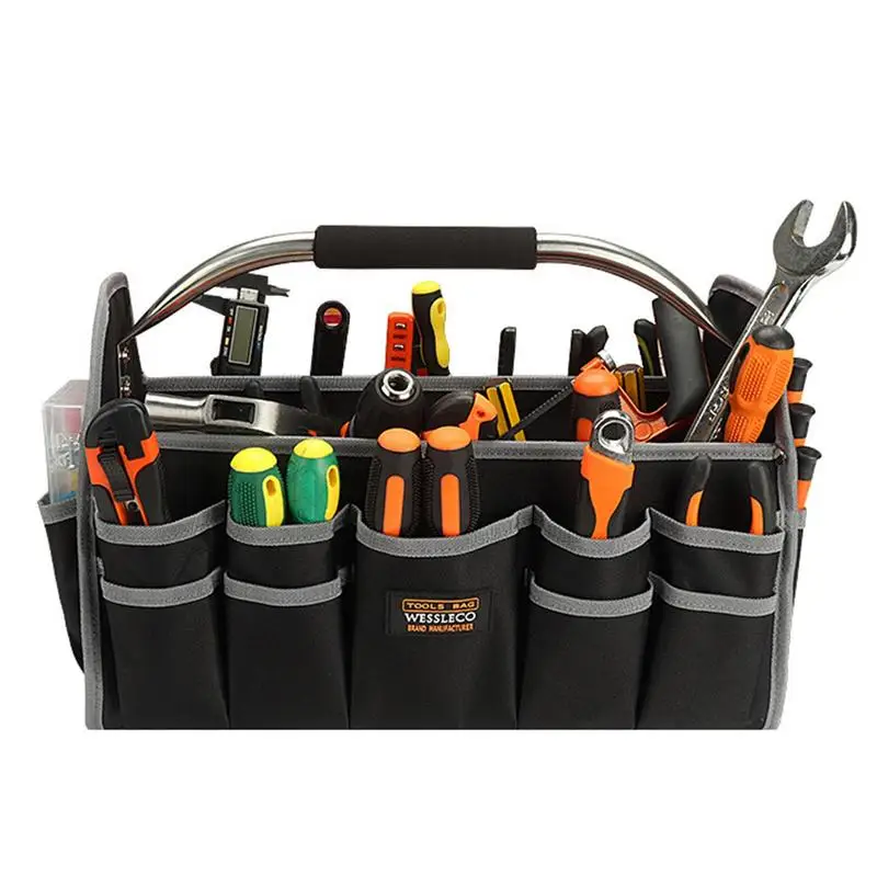

Tool Bag Organizer Tool Bags For Electricians Wide Mouth Electrician Open Top Tool Tote Pocket Heavy Duty Tool Bin With Handle