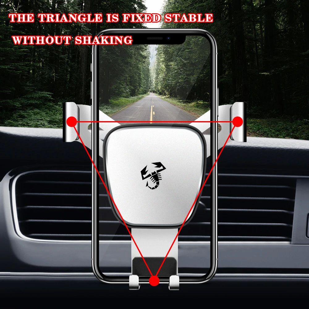 

1Pc Gravity Car Phone Holder Vent Hook Mount 360-Degree Rotation For Abarth Stilo Palio Bravo Doblo For Fiat 500 Punto Auto Etc.