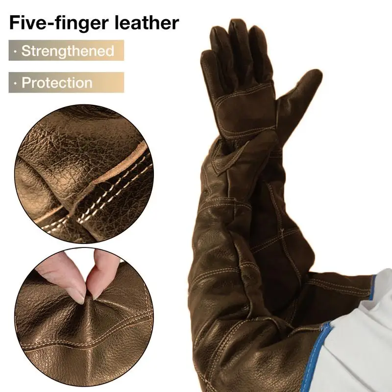 

Upgraded Pet Gloves Beauty DOG CAT Bath Gloves Strengthen Leather Thickened Cowhide Bite-proof Gloves Anti-dog Pet Gardening