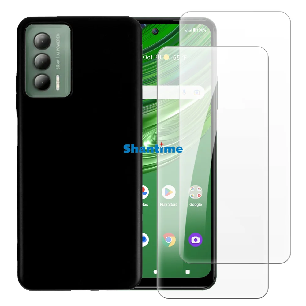 Мягкий чехол + комплект из закаленного стекла для защиты экрана Cricket Outlast U680AC AT&ampT