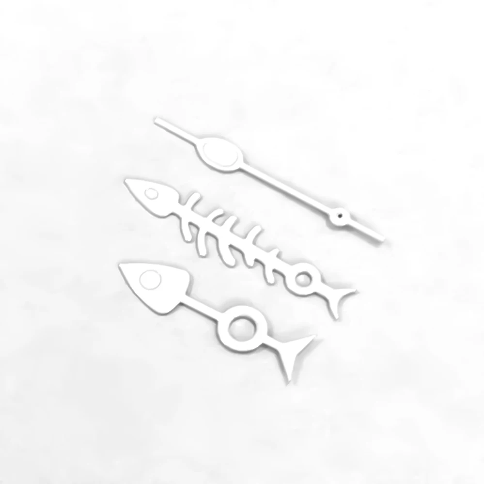 Modified watch needle fish bone hand three hands C3 green luminous suitable for NH35/NH36/4R/7S movement diving watch accessorie