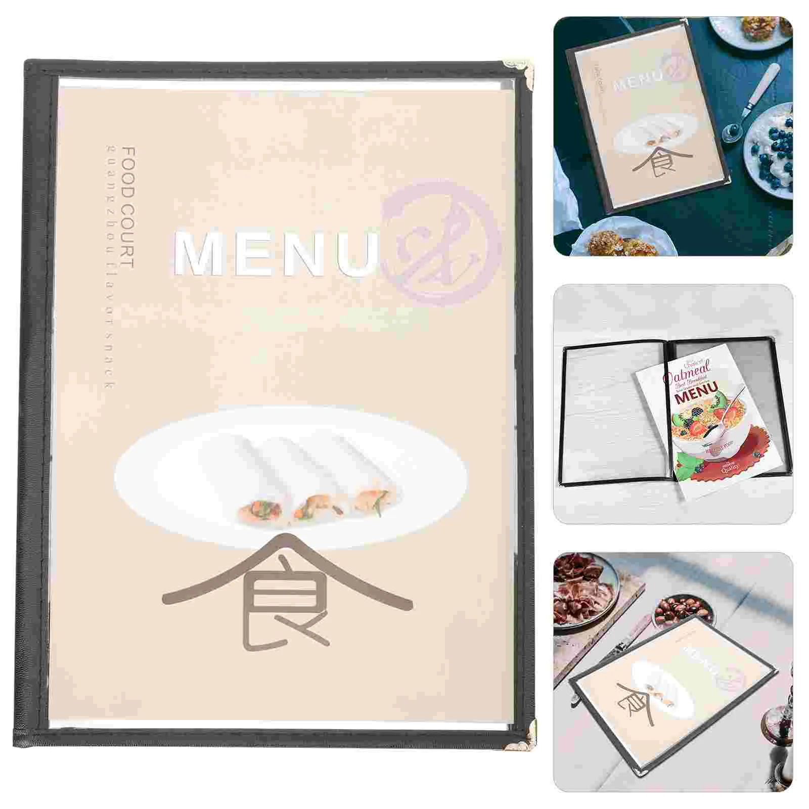 

Menu Covers Cover Book Restaurant Folder Protector Holder Recipe Cafe Binder Clear Bar List Hotel Hardcover Drink Portable A4