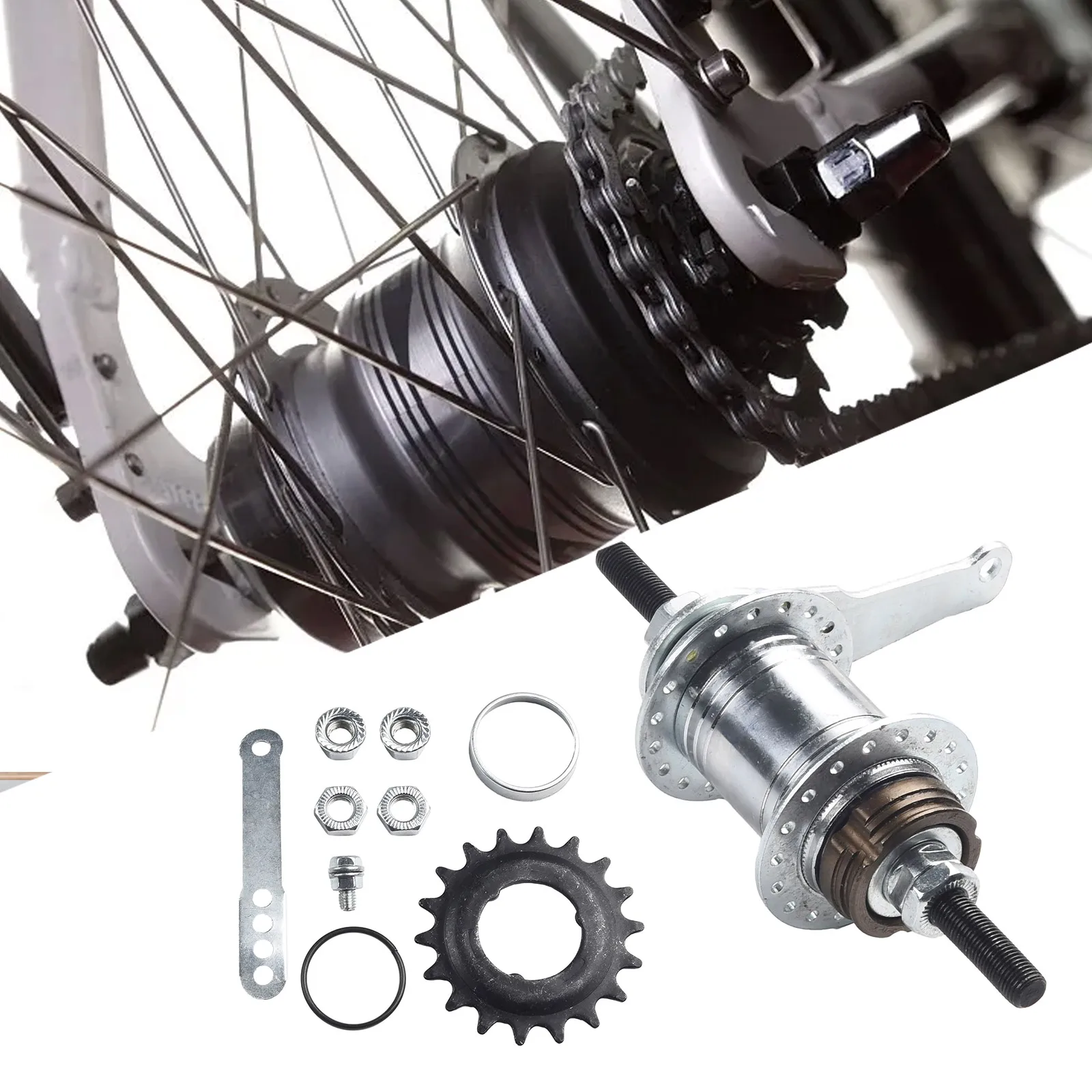 

Durable 36 Hole Hub Rear Hub Silver Stainless Steel For Back Pedal Brake Mountain Bike Fixed Gear Bike Accessories