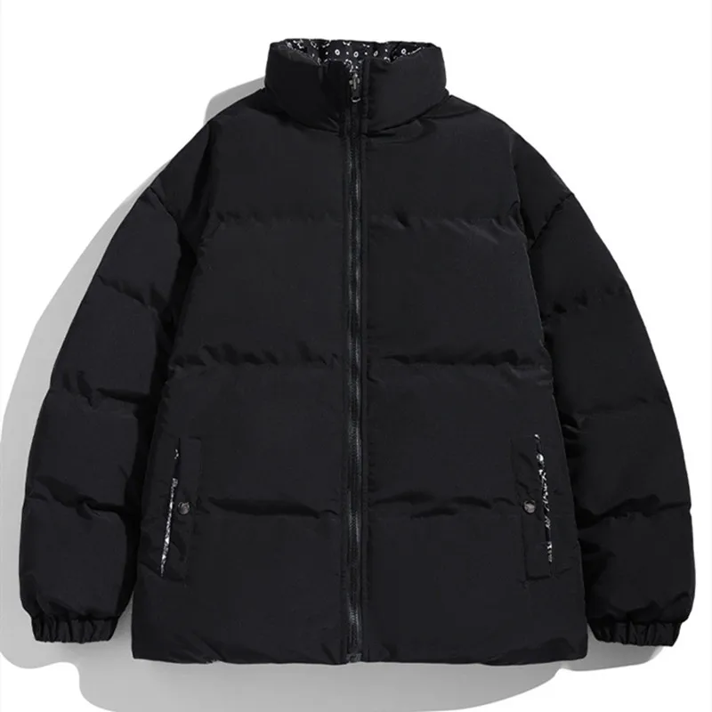 Couple's Cotton Padded Clothes Winter Bread Double Side Wearable Jackets Men's S New Fashion Paisley Print Parkas Warm Outwear