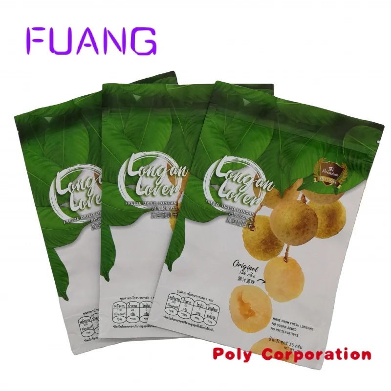 Custom printed food grade ziplock snack custom plastic pouch packaging food packing bag
