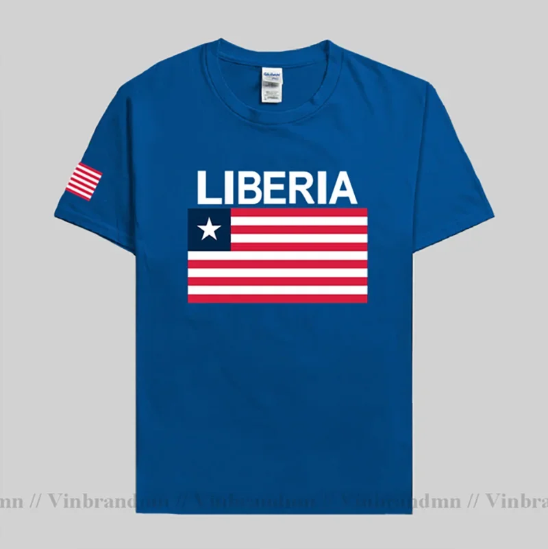 Фото Футболка Liberia Liberian, модная крутая майка, футболка национальной сборной, 100% хлопок, спортивная одежда, футболки, спортивная футболка LR LBR, лето №4