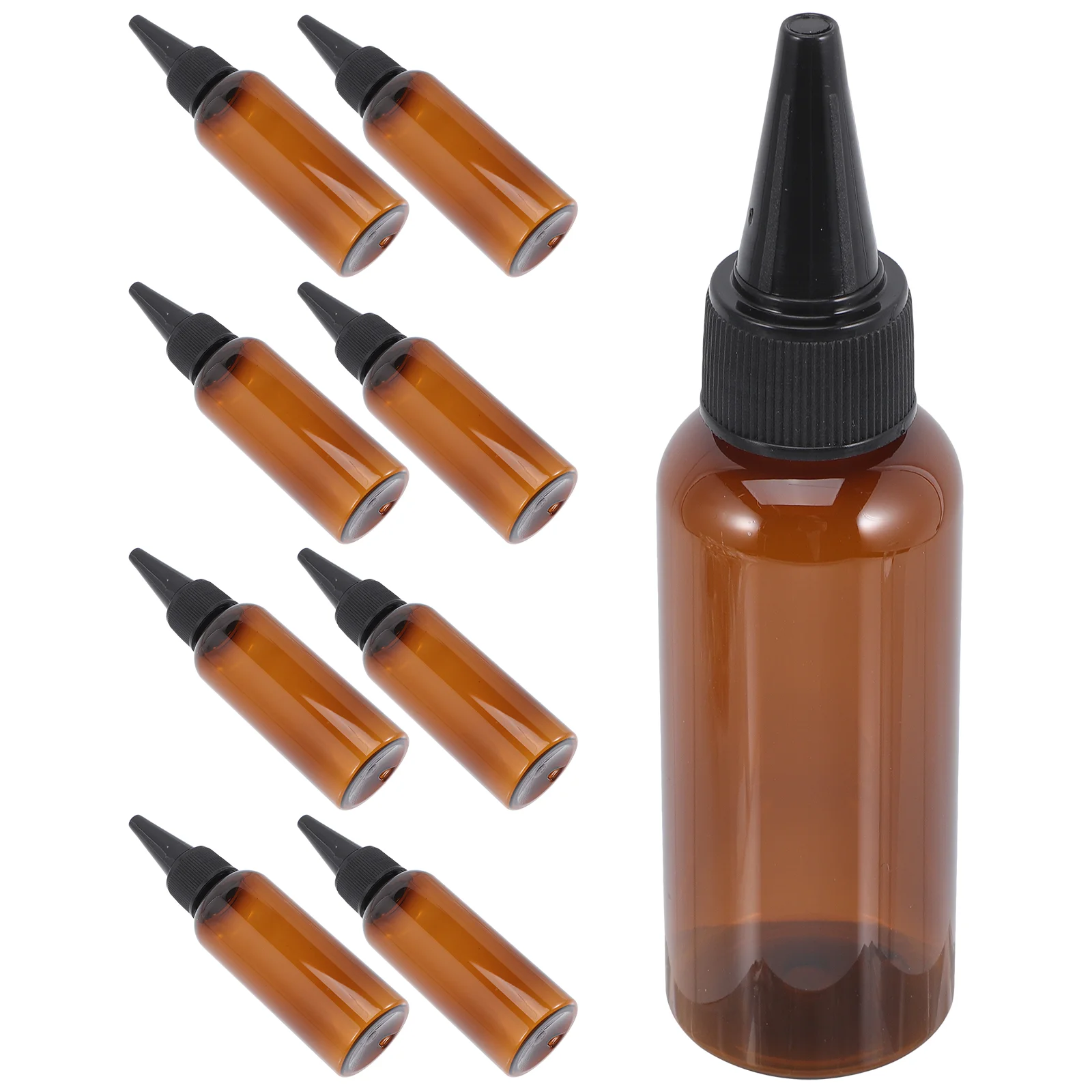 10 Pcs Squeeze Bottle Applicator Plastic Empty Squirt Hair Scalp Cap Oil Dispenser