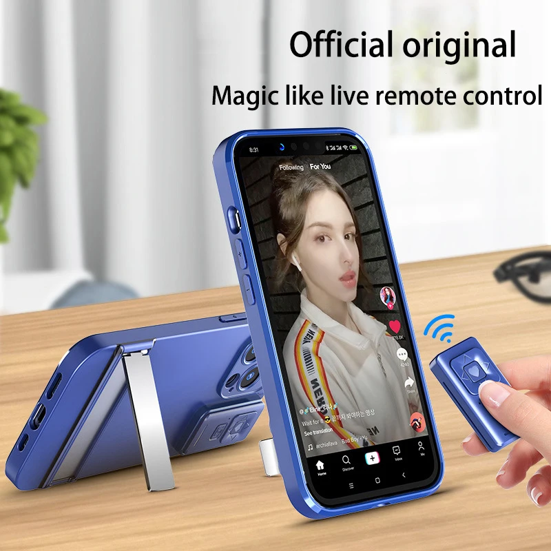 

For iphone 13 Pro Max case Bluetooth compatible Remote Shutter Release Live video likes Self-timer Remote Control Bracket cover