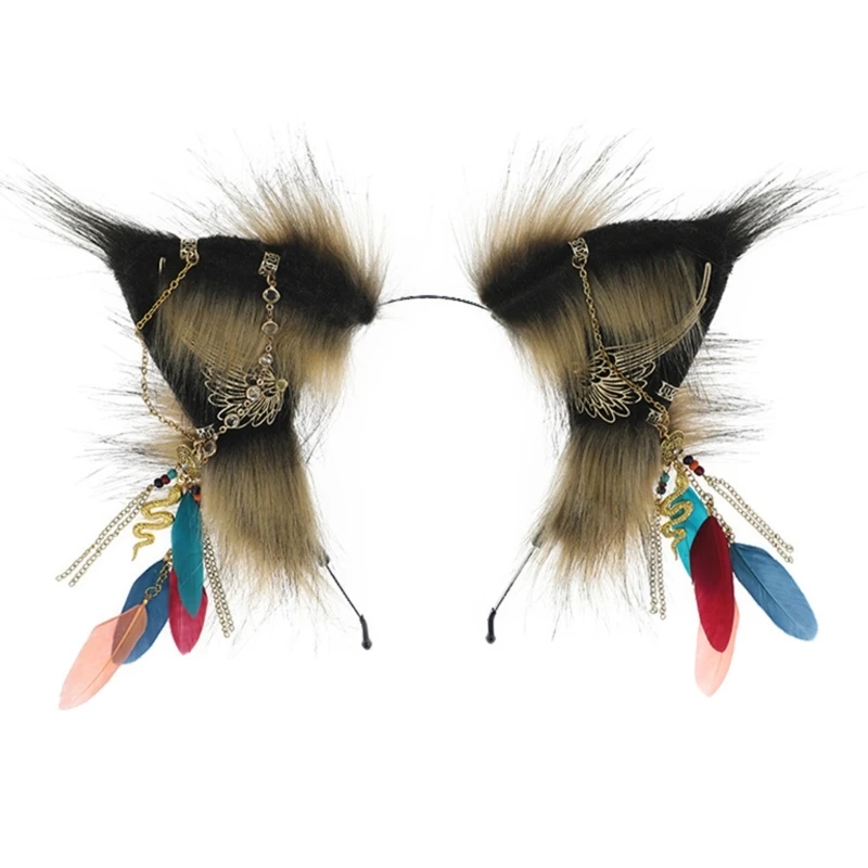 

N58F Headband Ear Headband For Girl Animal Headband Tassel Headband